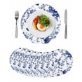 thumbnail image 1 of White Blue Spring Floral Round 13 Inch Placemats Set of 8, Summer Botanical Hummingbird HeatResistant Non Slip Place Mats for Dining Table, Wipeable Braided Kitchen Table Mats for Housewarming, 1 of 9