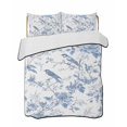 thumbnail image 1 of White Blue Spring Floral Summer Quilt Set Full Size, Soft Microfiber Quilted Bedding Set with 2 Pillow Shams, Summer Birds Botanical Lightweight All Season Bedspread Coverlet for Bedroom 78"x90", 1 of 6