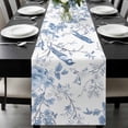 thumbnail image 1 of White Blue Spring Floral Table Runner 72 Inches Long, Summer Birds Botanical Kitchen Coffee Dining Table Decoration for Home Party Birthday Wedding Home Decor 18x72 Inches, 1 of 8