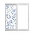 thumbnail image 1 of White Blue Spring Floral Window Privacy Film, Summer Birds Botanical Static Cling UV Sun Blocking Tint Film Heat Control Windows Films for Bedroom Bathroom, Window Stickers 23.6"x59", 1 of 8