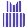 thumbnail image 1 of White Blue Stripes Bathroom Rugs, 2 Pieces Bath Rug Mat U Shaped Toilet Rugs, Soft Absorbent Bath Rugs, Machine Washable, Non-Slip Bath Mats For Tub, Shower And Bath Room, 1 of 6