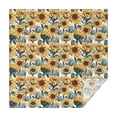 thumbnail image 1 of White Blue Sunflower Pattern Square Tablecloth,Waterproof Square Table Cover,Wipeable Spillproof Washable Table Cover for Home Kitchen Party Decor 42"X42"(107x107cm), 1 of 6