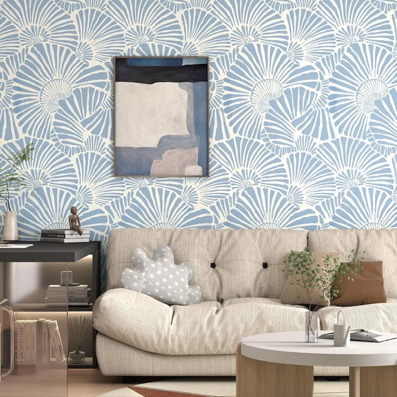 White and Blue Wallpaper Peel and Stick Wallpaper Boho 17.3"×393" Modern Wallpaper Removable Self Adhesive Wall Paper for Bedroom Blue Contact Paper for Cabinets Drawers Shelf Home Decor Vinyl Film