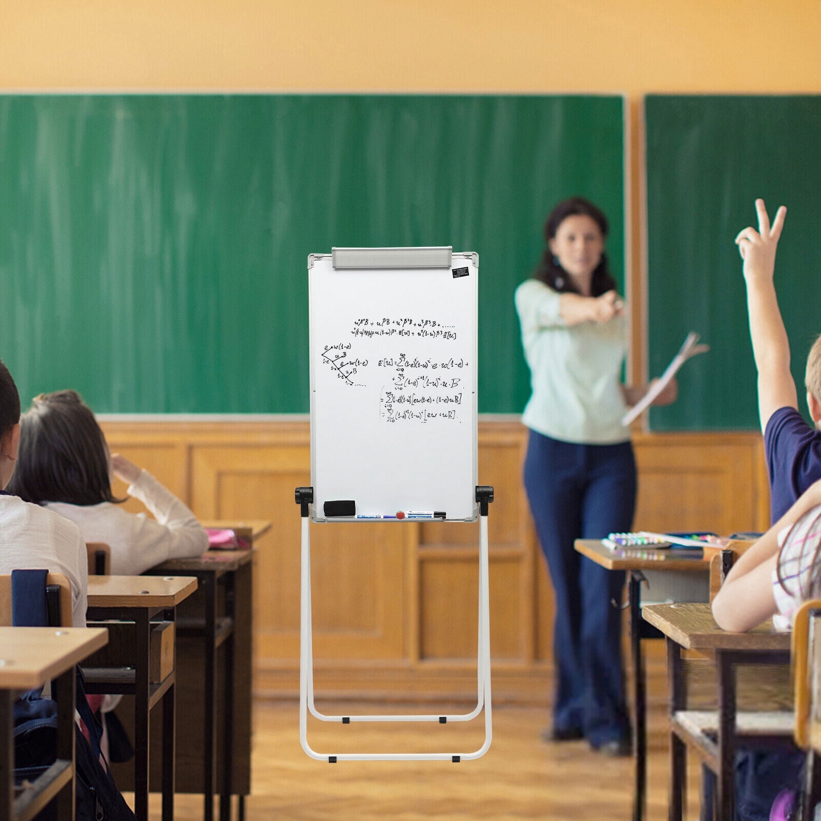 White Board Free Standing Whiteboard with Stand Magnetic Dry Erase Board Double Sided 36"× 24"