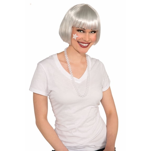 White Bob Wig Halloween Costume Accessory