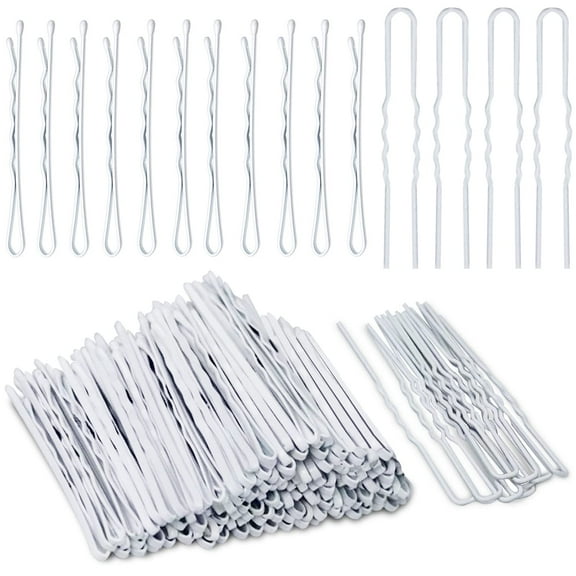 White Bobby Pins, 110 pcs Hair Pins Kit 100pcs White Hair Pins &10pcs White U-shaped Hair Pins with Box Hair Accessories for Women Girls, 2.2 Inch