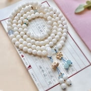 White Bodhi 108 Beads Buddhist Bracelet Meditation Prayer Jewelry Unisex