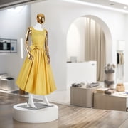 White Body Mannequins with Golden Heads & Arms   Adjustable Detachable Full Body Display Models for Male & FemaleFemale