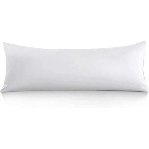 White Body Pillow Cover, 20"x 54" Body Pillow case 1 Piece Super Soft 600 Thread Count 100% Natural Cotton Envelope Closure