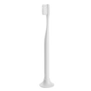 White Bogobrush + Stand Recycled Toothbrush with Soft Bristles
