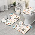 thumbnail image 1 of White Boho Bohemia Rainbow Autumn Leaves Trees Pattern Bathroom Rugs Sets 3 Piece,Toilet Cover Set,Absorbent Non Slip Bathroom Mats Sets with U-Shaped Contour Rug Toilet Rug Set, 1 of 5