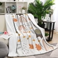 thumbnail image 1 of White Boho Bohemia Rainbow Autumn Leaves Trees Pattern Blanket,Comfortable Soft Flannel Throw Blanket,All Season,Warm Lightweight Blankets for Sofa Bed Couch Living Room Chair,40"x50", 1 of 4