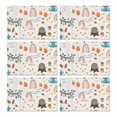 thumbnail image 1 of White Boho Bohemia Rainbow Autumn Leaves Trees Pattern Summer Placemats Table Placemats Set Of 6-Linen Kitchen Washable Placemats Table Mats 11.8"x17.7" Non-Slip Heat Resistant, 1 of 5