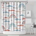 thumbnail image 1 of White Boho Bohemia Rainbow Clouds Sun Pattern Shower Curtain 84"x72" ,Bathroom Decorative Shower Curtains Set with 12 Hooks,Modern Waterproof Washable Shower Curtain, 1 of 6