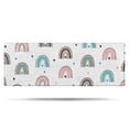thumbnail image 1 of White Boho Bohemia Rainbow Leopard Hearts Pattern Bathroom Rugs Mat,Non Slip Microfiber Bathroom Rug,Rubber Backing,Soft Bathroom Mats for Bathroom Floor,Tub and Shower,47x17in(120x43cm), 1 of 5
