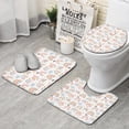 thumbnail image 1 of White Boho Bohemia Rainbows Clouds Stars Pattern Bathroom Rugs Sets 3 Piece,Toilet Cover Set,Absorbent Non Slip Bathroom Mats Sets with U-Shaped Contour Rug Toilet Rug Set, 1 of 5