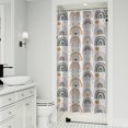 thumbnail image 1 of White Boho Bohemia Rainbows Suns Clouds Pattern Shower Curtain 36"x72" ,Bathroom Decorative Shower Curtains Set with 12 Hooks,Modern Waterproof Washable Shower Curtain, 1 of 6