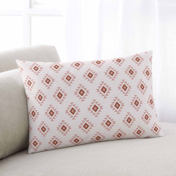 White Boho Geometric Body Pillow Cover, Pillowcase Protectors with Zipper, Breathable Decorative Throw Pillow Case Cover, Modern Simple Aztec Ethnic Pattern Pillow Shams for Couch Sofa 24x36Inch