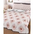thumbnail image 1 of White Boho Geometric Twin XL Size Down Alternative Comforter,Lightweight Comforter Quilt Bedding Set with Pillow Shams Modern Simple Aztec Ethnic Pattern Bed Comforter Duvet Insert 68"x98", 1 of 7