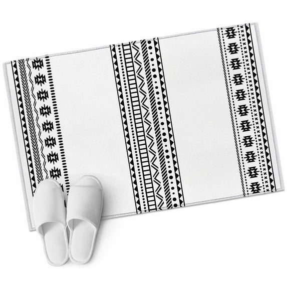 White Boho Large Area Rugs for Bedroom Living Room, Non Slip Carpet Bedside Rug, Farmhouse Simple Abstract Striped Geometric Rectangular Floor Cover Kitchen Accent Rug 2'x3' for Dining Room/Office