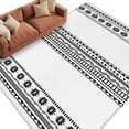 thumbnail image 1 of White Boho Large Area Rugs for Bedroom Living Room, Non Slip Carpet Bedside Rug, Farmhouse Simple Abstract Striped Geometric Rectangular Floor Cover Kitchen Accent Rug 5'x7' for Dining Room/Office, 1 of 9