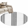 thumbnail image 1 of White Boho Large Area Rugs for Bedroom Living Room, Soft Non Slip Carpet Bedside Rug, Farmhouse Simple Abstract Striped Geometric Round Floor Cover Kitchen Accent Rug 4' for Dining Room/Office, 1 of 9