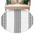 thumbnail image 1 of White Boho Large Area Rugs for Bedroom Living Room, Soft Non Slip Carpet Bedside Rug, Farmhouse Simple Abstract Striped Geometric Round Floor Cover Kitchen Accent Rug 5' for Dining Room/Office, 1 of 9