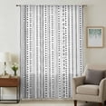 thumbnail image 1 of White Boho Sheer Curtains 96 Inches Long, Country Abstract Black Geometric Striped Light Filering Curtains, Privacy Drapes Simi Floor to Veiling Curtain for Living Room Bedroom Large Window Treatment, 1 of 9