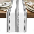 thumbnail image 1 of White Boho Table Runner - 120 Inch Long, Kitchen Dining Table Runner Dresser Scarves, Farmhouse Simple Abstract Striped Geometric Farmhouse Decor for Coffee Tables Wedding Party Banquet, 1 of 8
