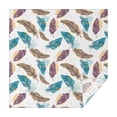 thumbnail image 1 of White Boho Tribal Feathers Pattern Square Tablecloth,Waterproof Square Table Cover,Wipeable Spillproof Washable Table Cover for Home Kitchen Party Decor 52"x52"(132x132cm), 1 of 6