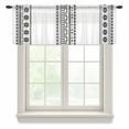 thumbnail image 1 of White Boho Valance Curtains for Kitchen/Living Room/Bathroom/Bedroom Window, Rod Pocket Small Topper Half Short Window Curtains Voile Sheer Scarf, Farmhouse Simple Abstract Striped Geometric 60"x18", 1 of 8