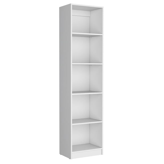 White Bookcase with 5 Tiers / Bedroom Organization / Crafted from Particle Board