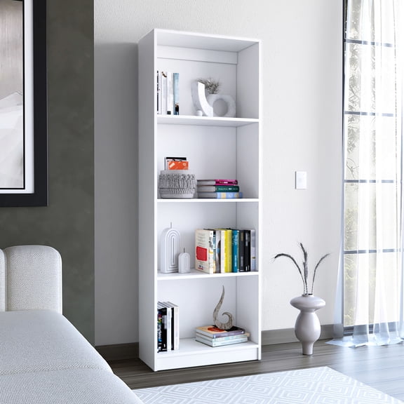 White Bookcase with Simple Assembly / Displays Plants in Any Room