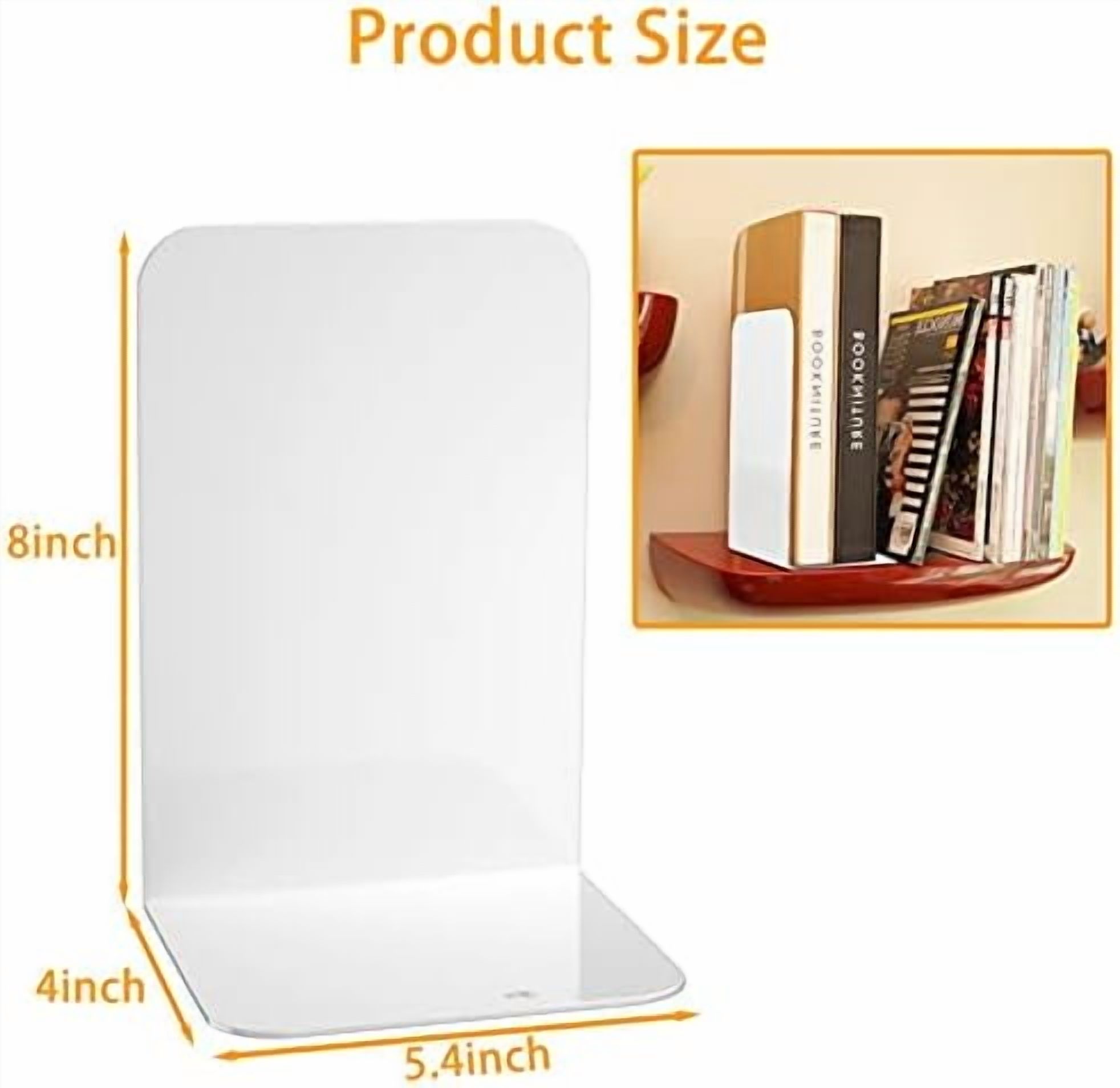 White Bookends 2 Pair, Metal Shelf Book Ends, Bookends for Shelves ...