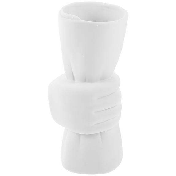 White Bookshelf Decor Weddings Table Vase Nordic Vases Hand Holding Flower Desktop Ceramics