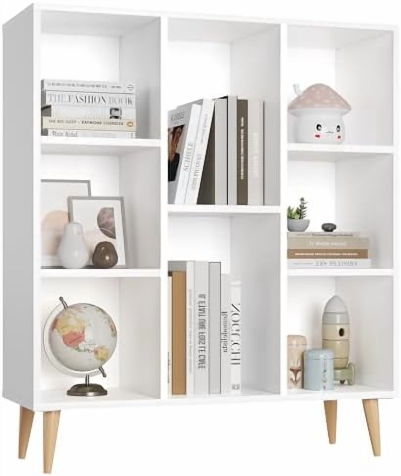 Photo inspiration: Fresh Look at White Bookshelf Wooden Open Shelf Bookcase Modern Minimalist Bookcase