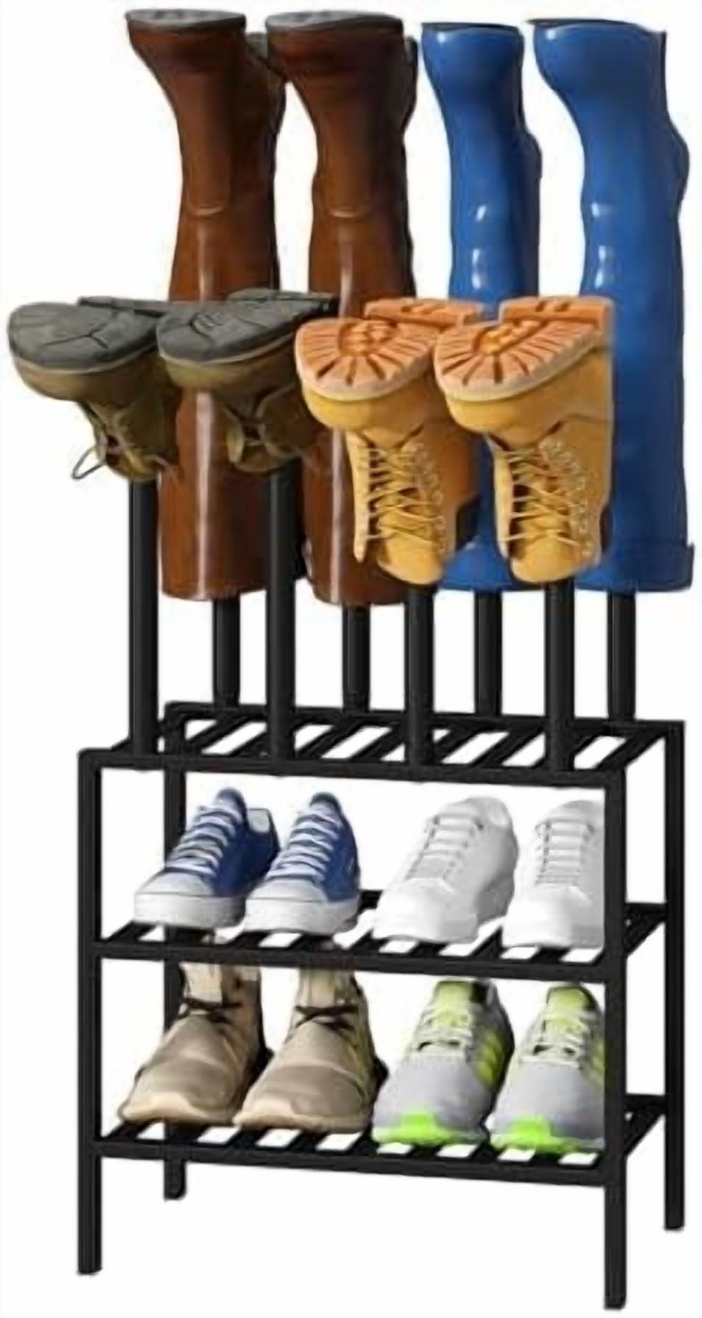 White Boot Rack, Boot Rack Organizer Tall Boots with Shoe Rack for ...