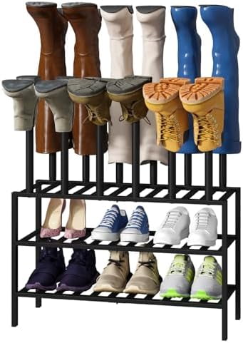 White Boot Rack, Boot Rack Organizer Tall Boots with Shoe Rack for ...