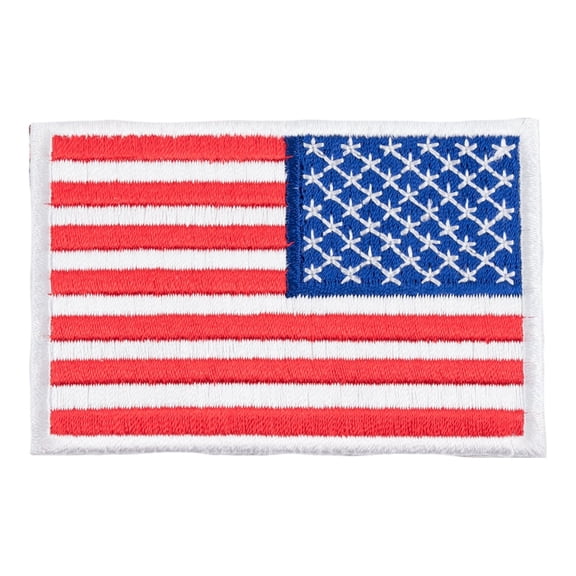 American Flag White Border Reversed Patch, U.S. Flag Patches.