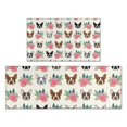 thumbnail image 1 of White Boston Terrier and Flower Kitchen Rugs Sets Of 2,Anti Fatigue Kitchen Mat Rugs Non Slip Washable,Decorative Kitchen Floor Mats for Kitchen,Sink,Laundry,17"x30"+17"x47", 1 of 7