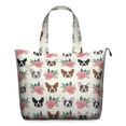 thumbnail image 1 of White Boston Terrier and Flower Travel Tote Bags for Women Carry On,Large Weekender Bags for Women Travel,Multi Functional Duffle Bag for Work,Shopping,Sports, 1 of 5
