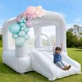 thumbnail image 1 of White Bounce House with Blower, Inflatable Bouncer Castle with Slide for Kids/Toddler Indoor/Outdoor Parties, 1 of 6