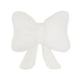 thumbnail image 1 of White Bow Pillow, Soft Bow Decorative Pillows with Faux Rabbit Fur, Velvet Cute 12" Bow Throw Pillows, Aesthetic Home Decor Bow Shaped Plush Pillow Cushions for Bedroom Sofa Couch, 1 of 5