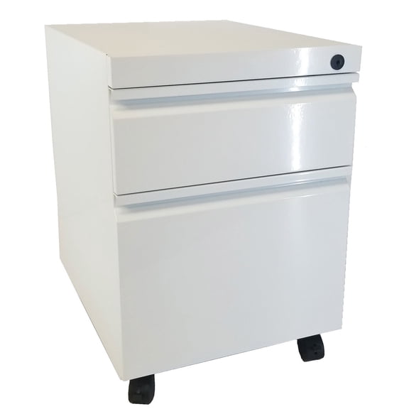 Mobile Locking Storage Unit for Home and Office, White