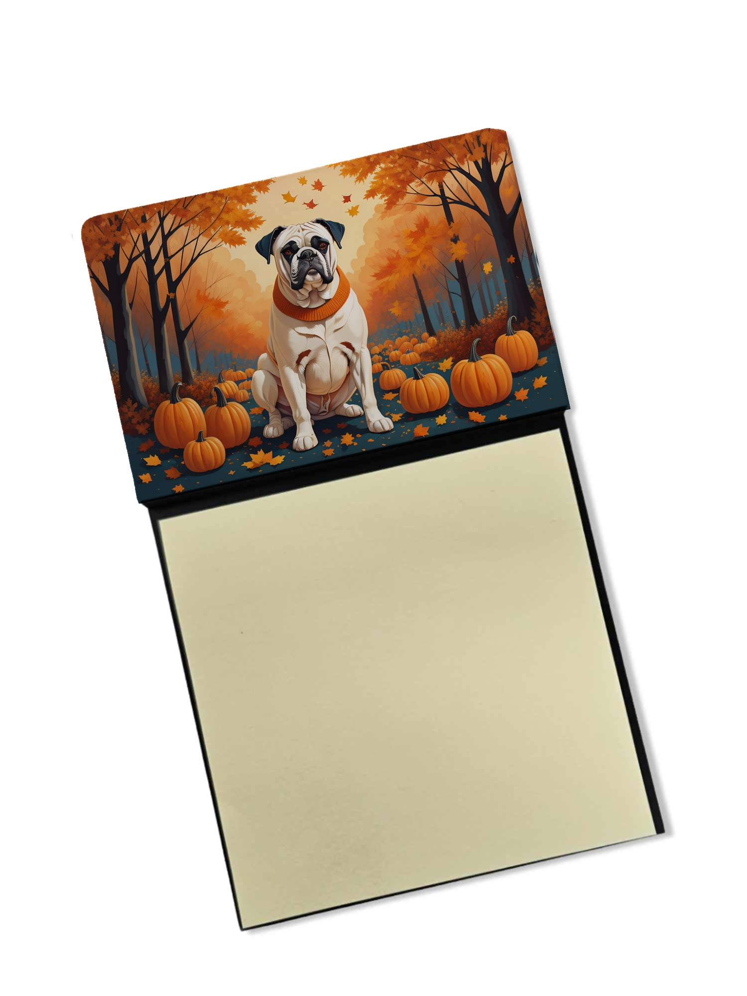White Boxer Fall Sticky Note Holder 3.25 in x 5.25 in