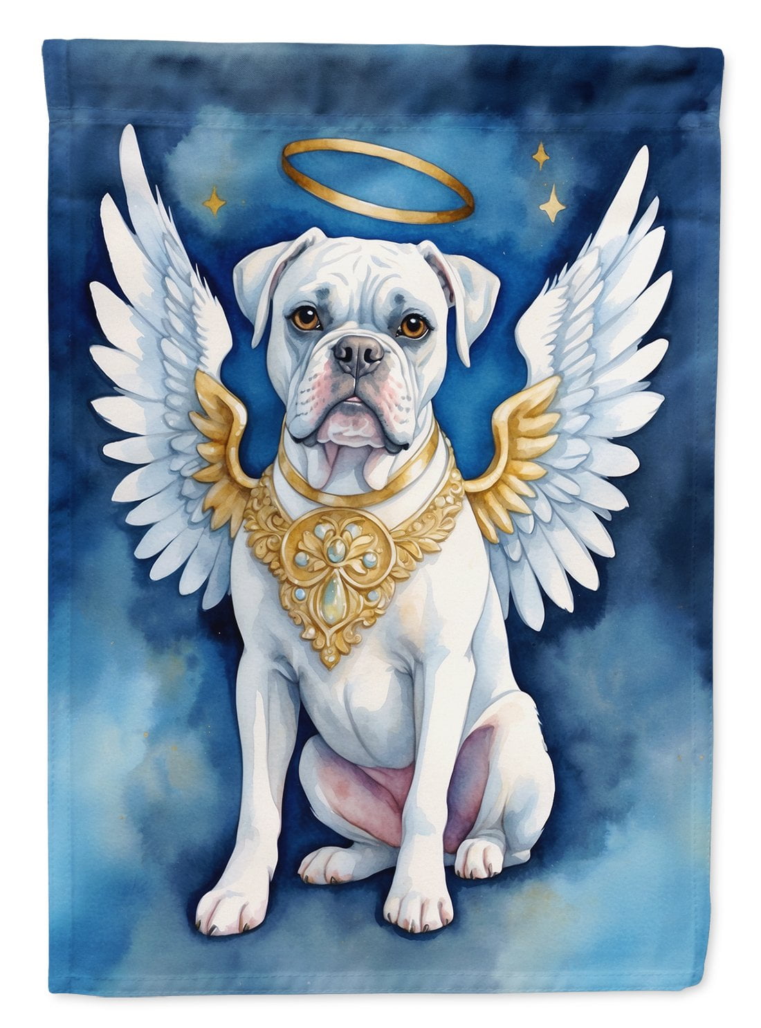 White Boxer My Angel Garden Flag 11.25 in x 15.5 in