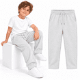 thumbnail image 1 of White Boys Sweatpants 4t, Drawstring Elastic Waist Kids Joggers with Pockets, Straight Leg Casual Sweat Pants for School Active Wear, 1 of 7
