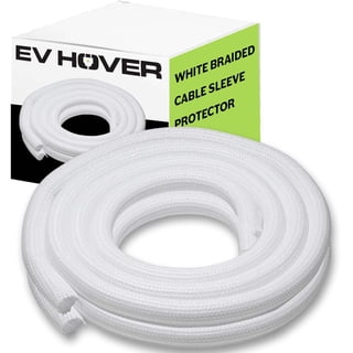 WALL Interior Braided Cord Cover - Cable Sleeve Wrap To Hide & Protect Wires | White | 2m Length