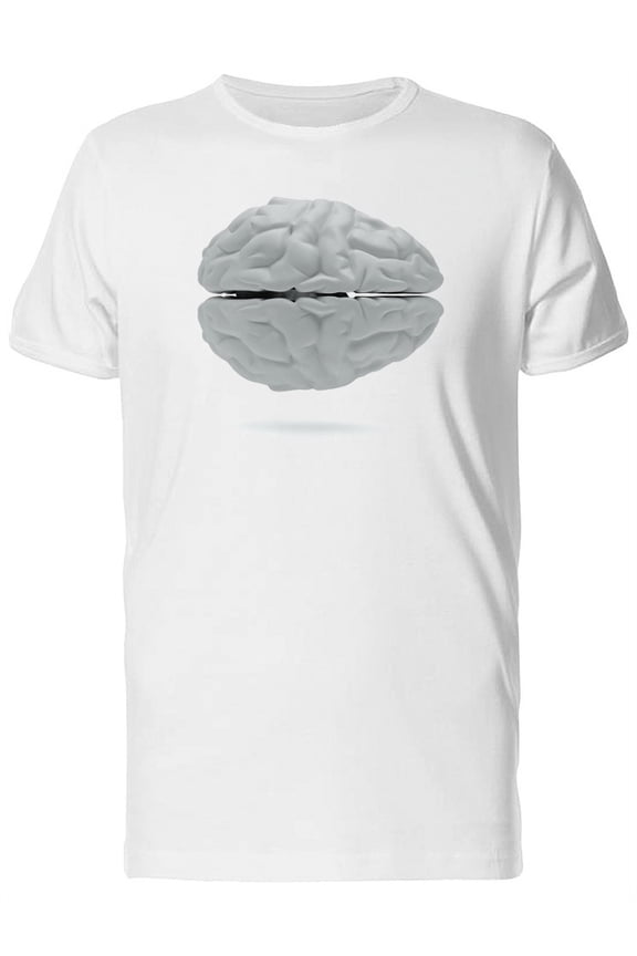 White Brain Top View T-Shirt Men -Image by Shutterstock, Male x-Large