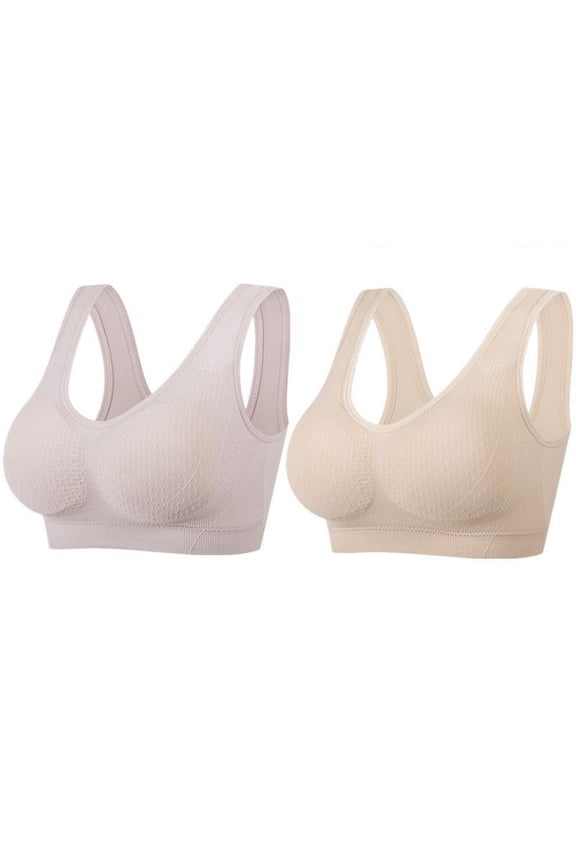 White Bras for Women No Underwire 2PCS Gathering Bra Comfortable Corset Front Alternating Side Button Lace Bra Slim Shaping Bra